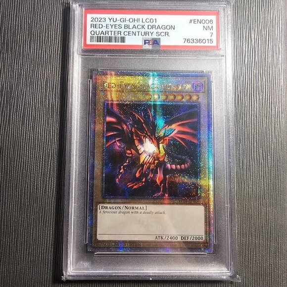 2023 Yu-Gi-Oh! LC01-EN006 Red-Eyes Black Dragon Quarter Century Secret  PSA 7 - Picture 1 of 2